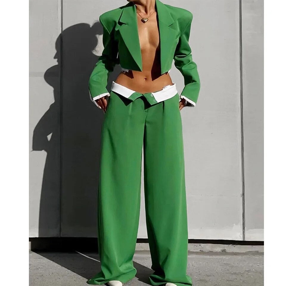 Tailleur giacca crop Made in Italy Taglie 38/58