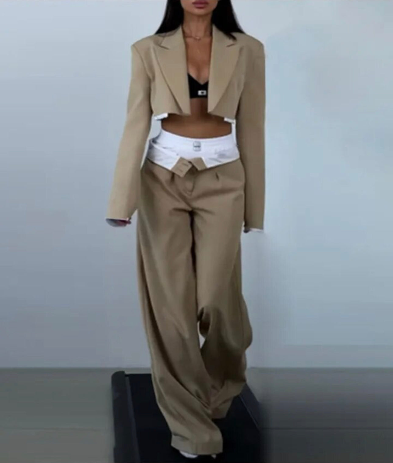 Tailleur giacca crop Made in Italy Taglie 38/58