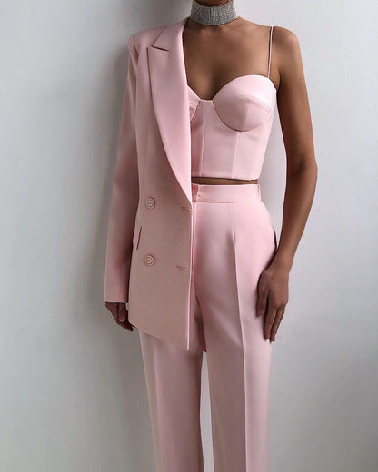 Tailleur con bustier giacca foderata Made in Italy Taglie 38/58